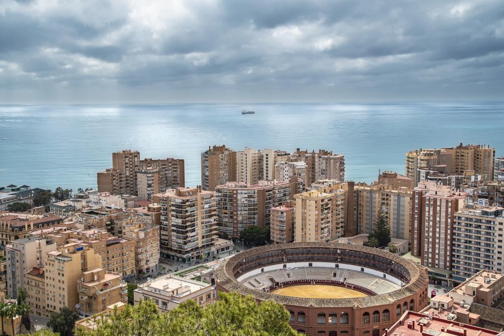 Malaga Spanien, City, Buildings, Sea