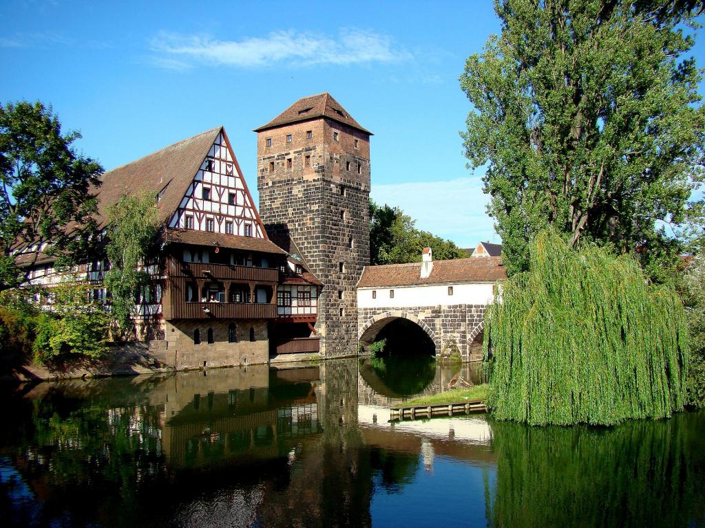 Nürnberg Deutschland, Nuremberg, Hangman's Bridge, Historic Center