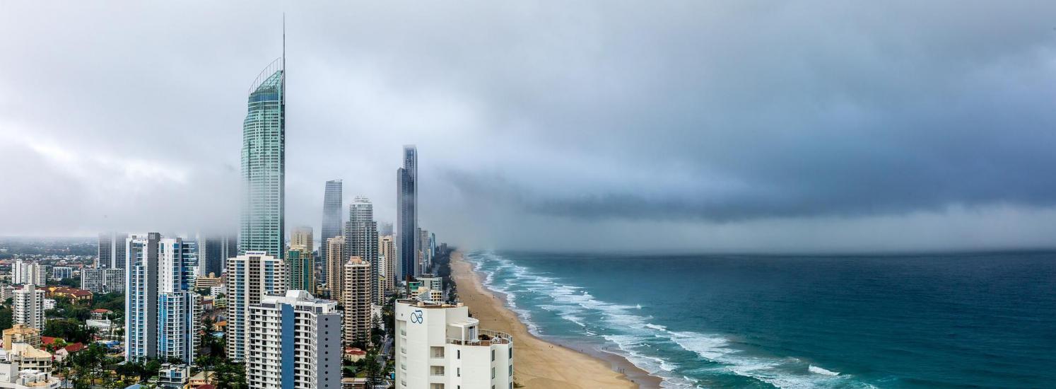 Cold Coast Australien, Panorama, Wolken, Regen