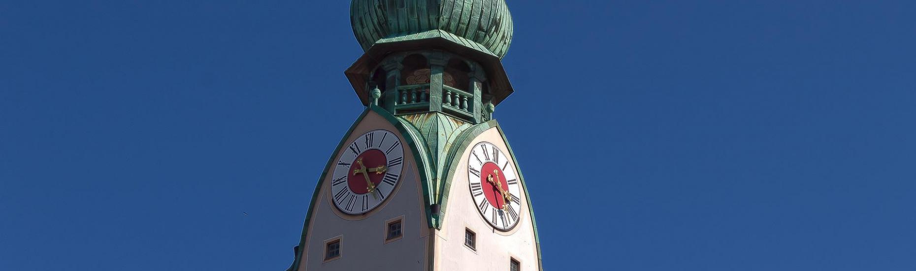 Kirchturm in Rosenheim, Deutschland