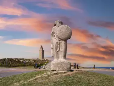 A Coruña Spanien, Lighthouse, Sculpture, Tower