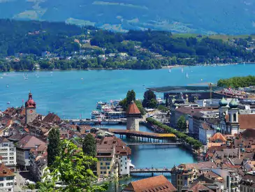 Luzern Schweiz, Lucerne, Lake Lucerne Region, Chapel Bridge