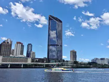 skyscraper, brisbane, river